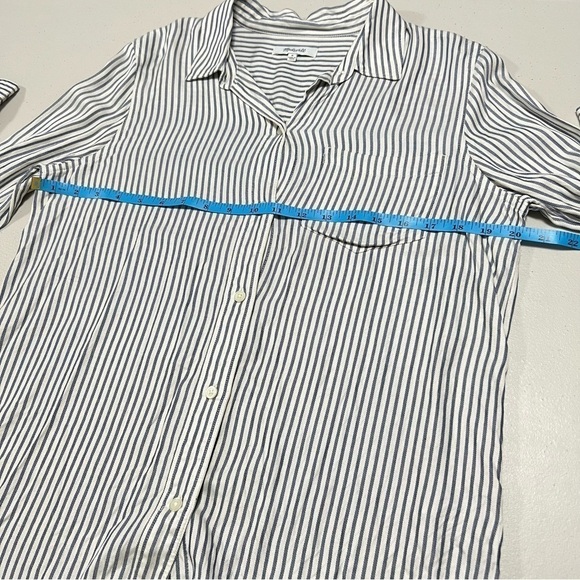 MADEWELL Classic Ex-boyfriend Stripe Shirt In Blue Moon - Picture 11 of 11